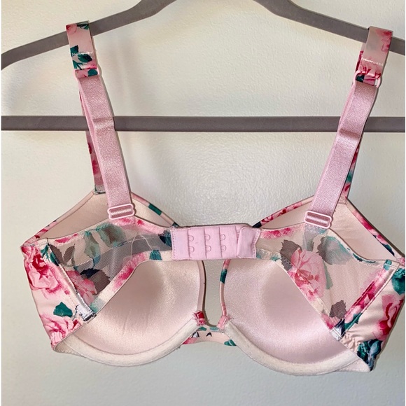 Like NEW Victoria Secret Very Sexy Rose Print Glitter straps, Push-Up Bra 32D - Picture 5 of 10